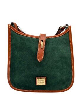 Dooney & Bourke Green Suede Messenger Crossbody Bag